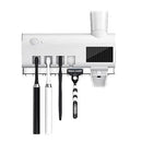 Dispenser Aplicador Pasta Escova de Dentes Esterilizador Com Luz UV Antibacteriano