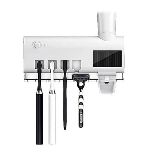 Dispenser Aplicador Pasta Escova de Dentes Esterilizador Com Luz UV Antibacteriano