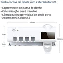 Dispenser Aplicador Pasta Escova de Dentes Esterilizador Com Luz UV Antibacteriano
