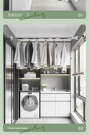 Stainl Steel Adjustable Rod No Drilling Required for Bedroom Closet Curtain Rod Batoom Clothesline Curtain Rod